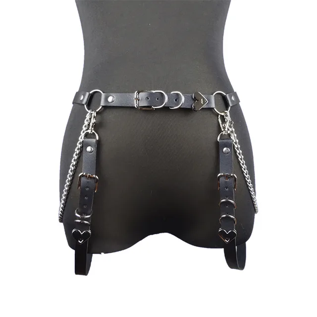 Harajuku Style Skirt Leather Chain Leg Ornament Separate Belt - Shop at LoveMi