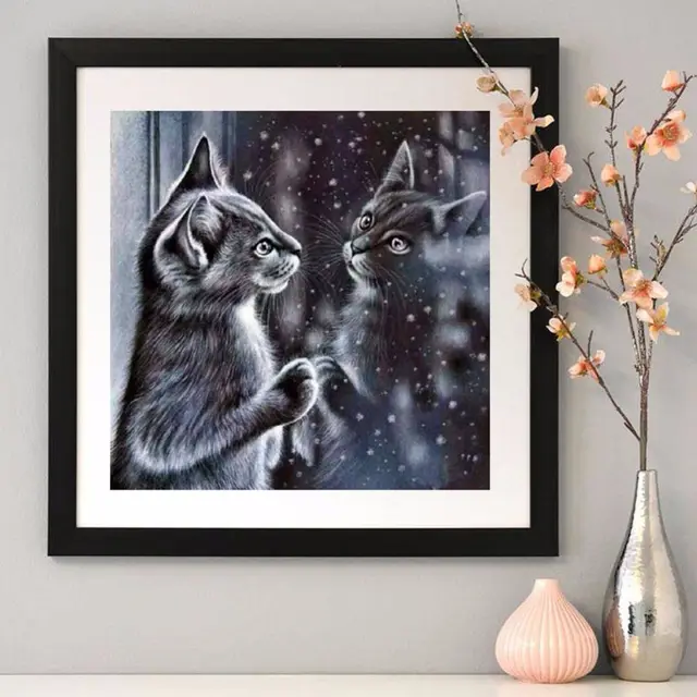 Diamond Painting Kit Embroidery Cross Stitch Cat Mosaic Crafts Cat - Shop at LoveMi