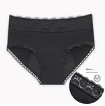 Large Size Ladies Cotton Physiological Underwear Front And Rear Leak-proof Four-layer Sanitary Napkin-free Aunt Panties - Lace Flower-2Xl-1Pc