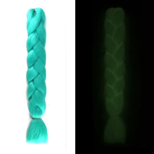 Luminous Fluorescent Chemical Fiber Wig Big Braid Cyan - Shop at LoveMi