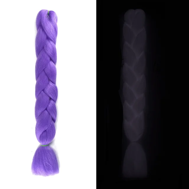 Luminous Fluorescent Chemical Fiber Wig Big Braid Dark Purple - Shop at LoveMi