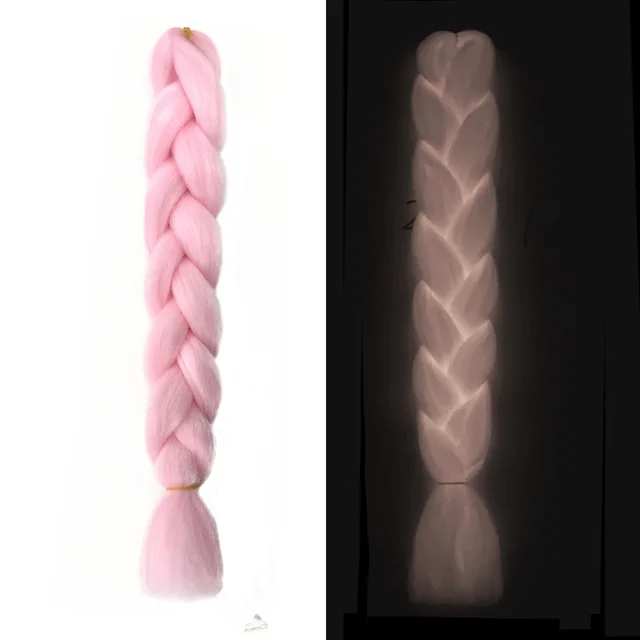 Luminous Fluorescent Chemical Fiber Wig Big Braid Pink - Shop at LoveMi