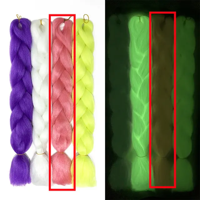 Luminous Fluorescent Chemical Fiber Wig Big Braid Watermelon Red - Shop at LoveMi