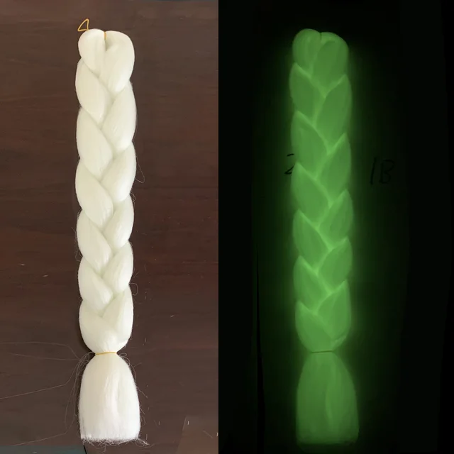 Luminous Fluorescent Chemical Fiber Wig Big Braid White - Shop at LoveMi