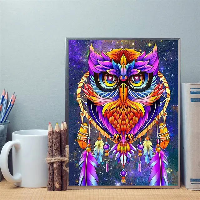 Owl Theme Diamond Painting Full Diamond Rhinestone Kit Embroidery Cross Stitch Square - Shop at LoveMi