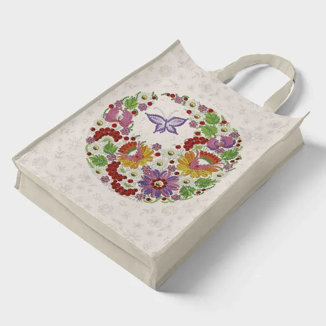 Pengdao DIY Diamond Painting Shopping Bag Diamond Embroidered Non woven Butterfly Tower Hbd02 - Shop at LoveMi