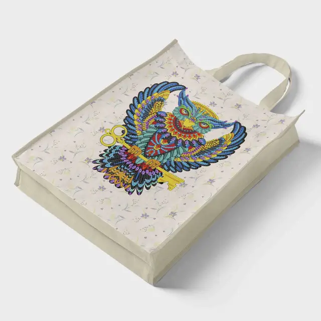 Pengdao DIY Diamond Painting Shopping Bag Diamond Embroidered Non woven Butterfly Tower Hbd09 - Shop at LoveMi