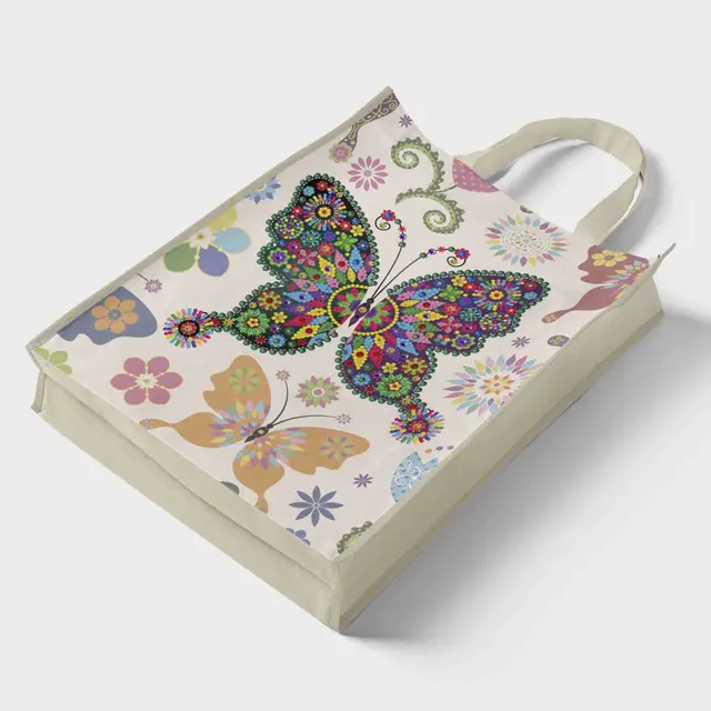 Pengdao DIY Diamond Painting Shopping Bag Diamond Embroidered Non woven Butterfly Tower Hbd12 - Shop at LoveMi