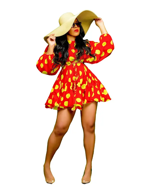 Women Long Sleeve Dresses Chiffon Bodycon Red - Shop at LoveMi