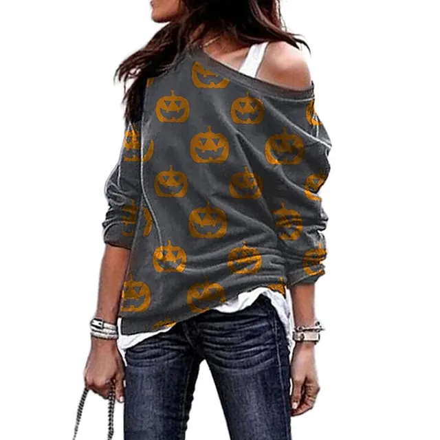 Printed Round Neck Pullover Ladies Sweater - Shop at LoveMi