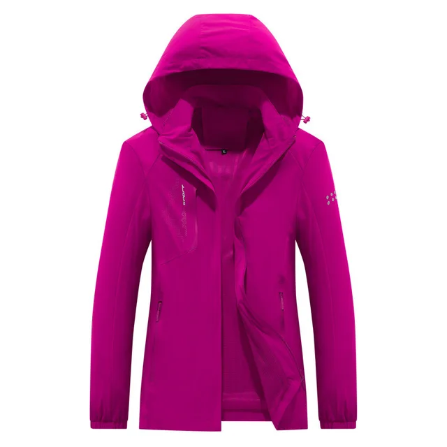 Autumn Women's Outdoor Thin Jacket Windproof Tooling Sports Windbreaker Rose Red - Shop at LoveMi