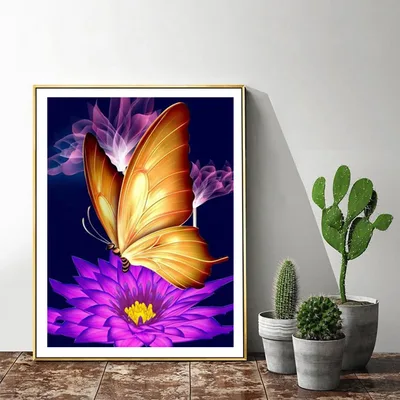 Round And Square Flower Mosaic Diamond Painting DIY Animals And Butterflies Butterfly - Shop at LoveMi