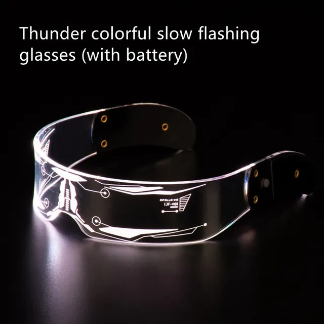 LED Luminous Glasses Party Bar Disco Punk Glasses Futuristic Style Festival Goggles Decoration Gifts Colorful Slow Flash Glasses - Shop at LoveMi