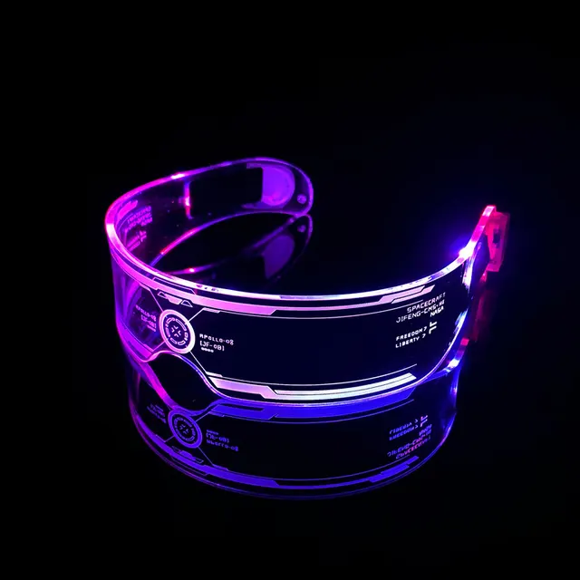 LED Luminous Glasses Party Bar Disco Punk Glasses Futuristic Style Festival Goggles Decoration Gifts Style D - Shop at LoveMi
