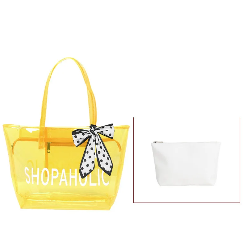 Large capacity Transparent Bag Seaside Waterproof Summer Travel Yellow - Shop at LoveMi