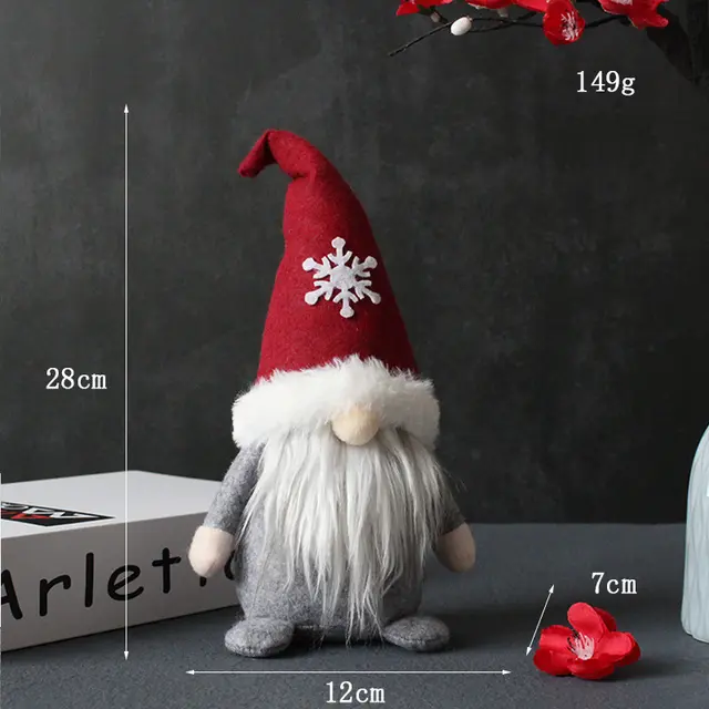 Creative Hooded Faceless Doll Holiday Santa Claus Plush Decoration Ornaments Snowflake Model - Shop at LoveMi