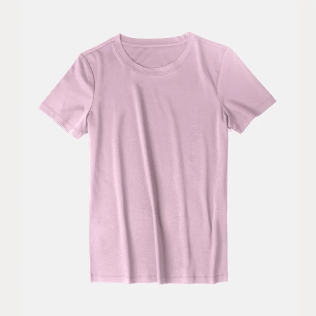 Women's Pure Cotton Simple And Versatile Short sleeved T shirt Women's Clothing 1Pink - Shop at LoveMi