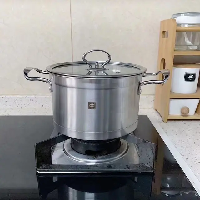 Double Same Style Stainless Steel Stock Pot Steamer Silver - Shop at LoveMi