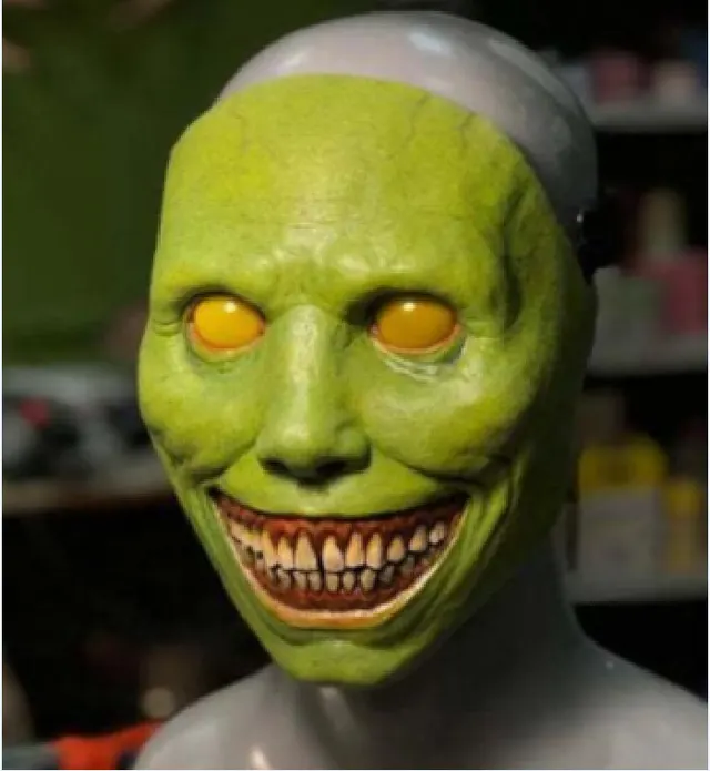Halloween Scary White Eyed Demon Mask Green - Shop at LoveMi