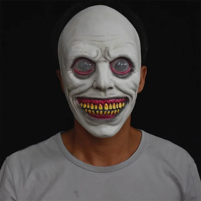 Halloween Scary White Eyed Demon Mask White - Shop at LoveMi
