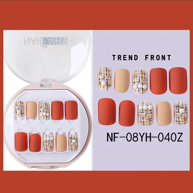 Korean Wearable Nail Art Short In A Box Waterproof Removable Nail Art Ins Manicure Fake Nails 40Z - Shop at LoveMi