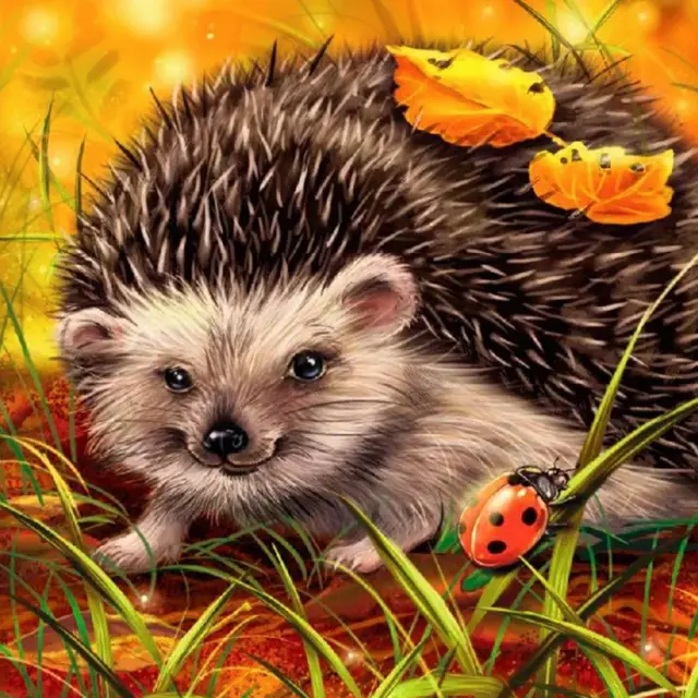 Diamond Embroidery Hedgehog Rhinestone Art Decorations Round - Shop at LoveMi