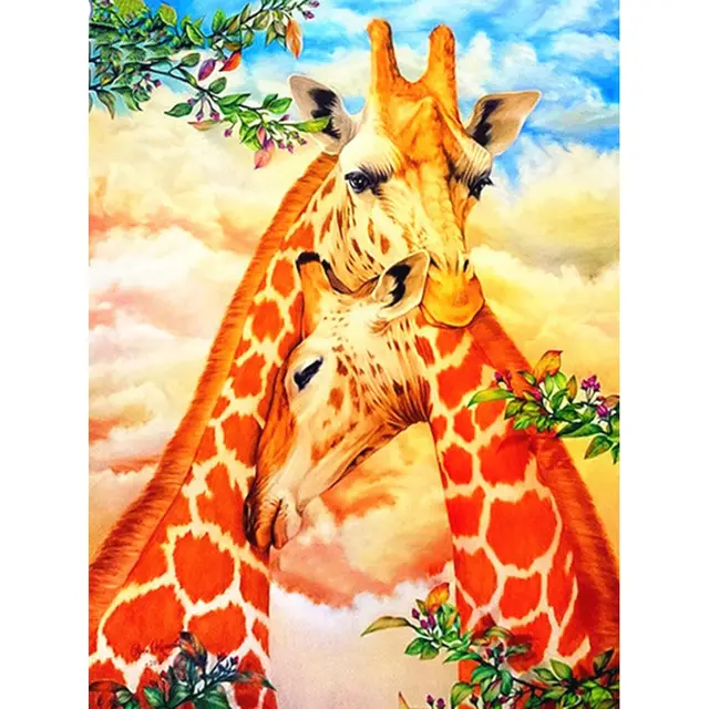 Animal Theme Diamond Painting Full 5D Embroidery Giraffe Figure Home Decoration Yellow - Shop at LoveMi