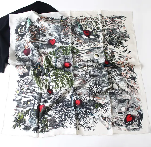 Sweet Temperament Silk Scarf Women Black - Shop at LoveMi