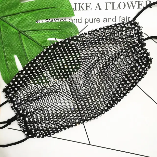 Mesh And Diamond Decorative Masks Become Beautiful Artifacts Black - Shop at LoveMi