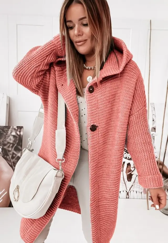 Temperament Commuting Loose Cardigan Women Sweater Plus Size Orange - Shop at LoveMi