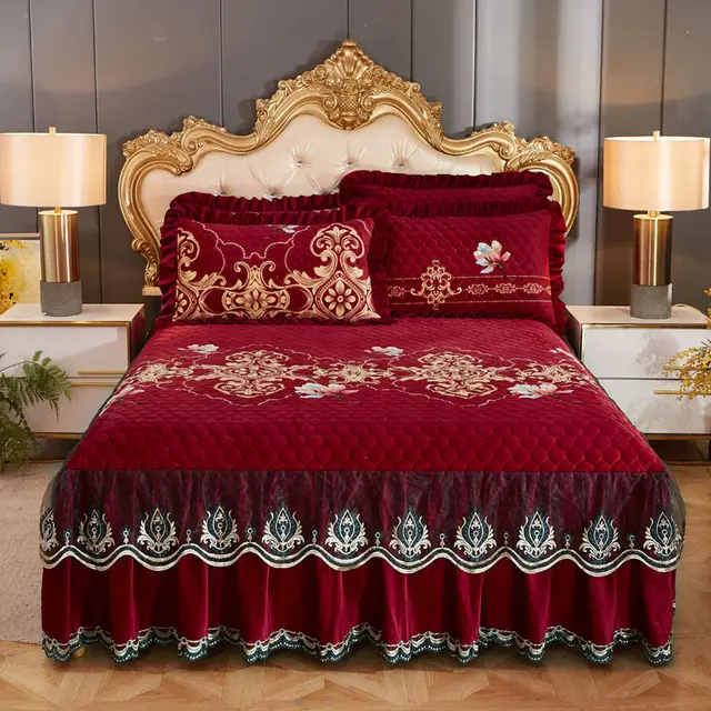 Single Piece Short Plush Bed Cover Bed 3Style - Shop at LoveMi