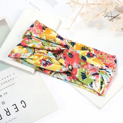 Sweat absorbent And Anti perspirant Bundled Headband With Wide brimmed Print Headband K - Shop at LoveMi