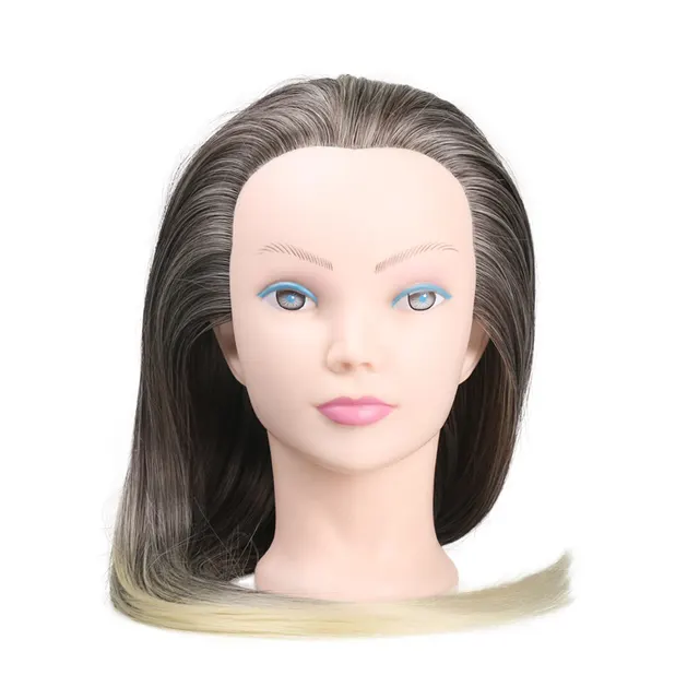 Wig Head Mold Color Head Mold Training Head Coil Hair Braided Hair Mold Head Black And White Gradient - Shop at LoveMi