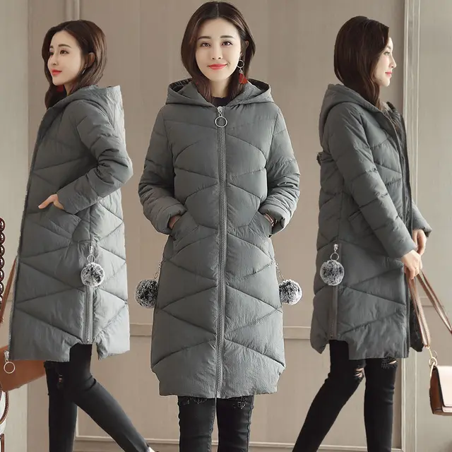 Korean Style Slim Padded Jacket Warm Jacket Grey - Shop at LoveMi