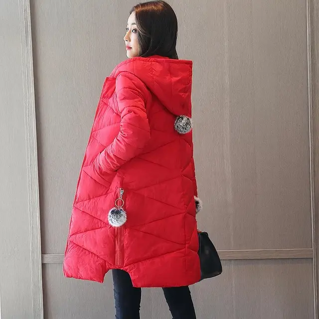 Korean Style Slim Padded Jacket Warm Jacket Red - Shop at LoveMi