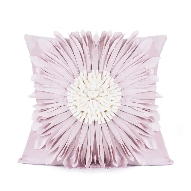 Fashion Modern Style White Throw Pillows Velvet Stitching 3D Chrysanthemum Cushion Waist Pillow Blue Cushion Case Pink - Shop at LoveMi