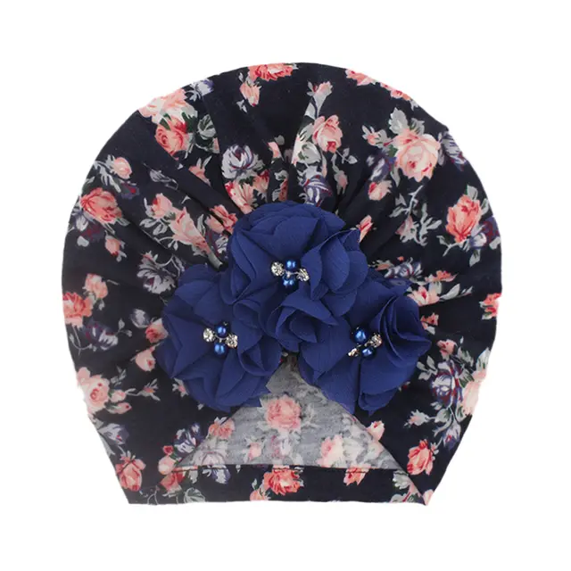Baby Girl Hats Flowers Turban Beanie Hat Cap - Shop at LoveMi