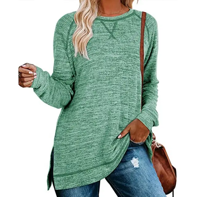 Autumn And Winter European And American Sources Women's Solid Color Sweater Green - Shop at LoveMi