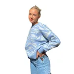 Fashionable Animal Pattern Loose Round Neck Long Sleeve Pullover Knit - Picture Color-L