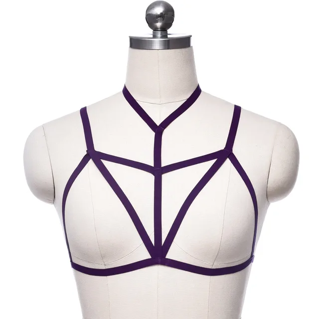 Sexy Underwear Hollow Elastic Band Bra Dark Purple - Shop at LoveMi