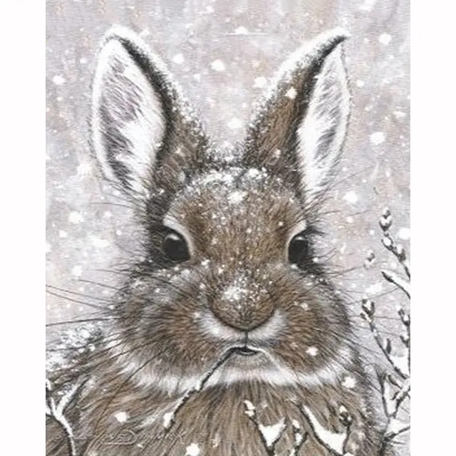 Snow Rabbit Painting Full Diamond Embroidery Cross Stitch Mosaic DIY Rhinestone Room Decoration Rabbit - Shop at LoveMi