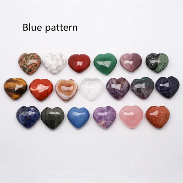 Crystal Peach Heart Pendant Peach Heart Necklace Pendant Blue Pattern - Shop at LoveMi