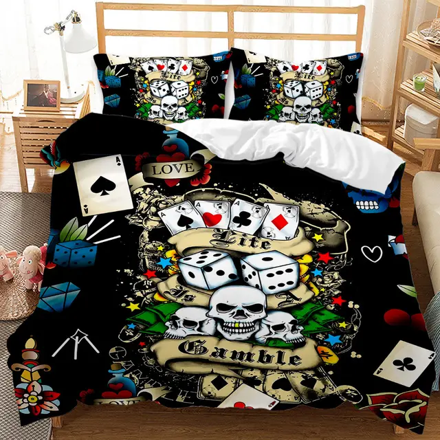 Three piece Skull Digital Printing Duvet Cover 7Style - Shop at LoveMi