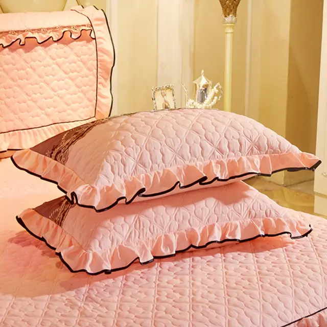 Lace Quilted Thickened Single Pillowcase Heart Language Jade - Shop at LoveMi