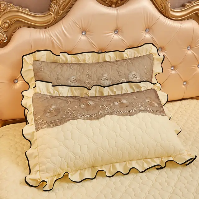Lace Quilted Thickened Single Pillowcase Provence Beige - Shop at LoveMi