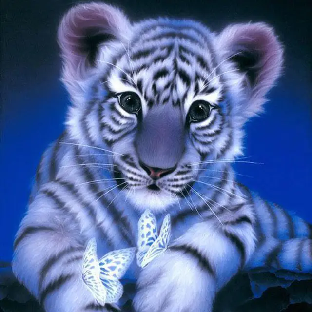 Tiger And Butterfly Diamond Embroidery Tiger And Butterfly - Shop at LoveMi