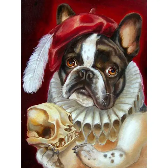 Living Room Decoration Painting Round Diamond Square Diamond All Party Dog - Shop at LoveMi
