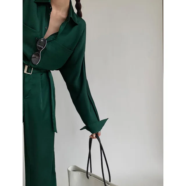 Waist Slimming Satin Bodysuit Green - Shop at LoveMi