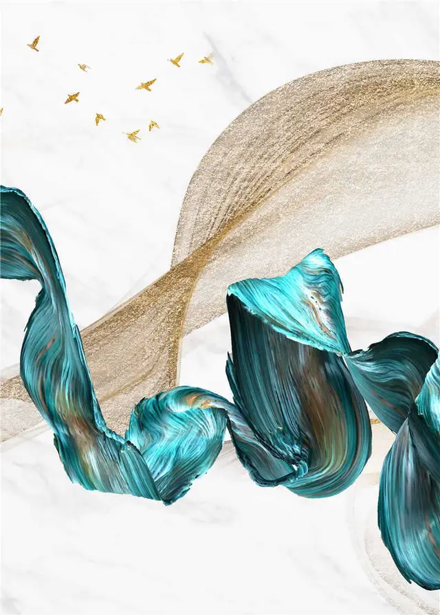 Modern Fashion Golden Abstract Smoke Line Triptych - Shop at LoveMi