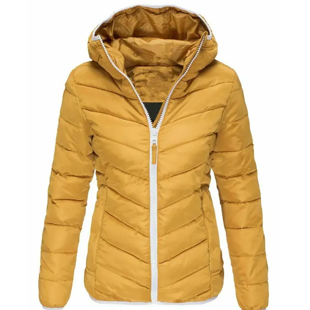 Jacket Pure Color Hooded Cotton Jacket Women Korean Casual Warm Yellow - Shop at LoveMi